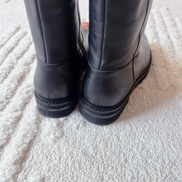 Stuart Weitzman Chicago Over-the-Knee Lug Boots Black Leather US 8.5 - Picture 7 of 10